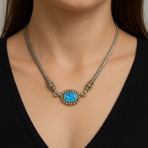 Lagos Blue Topaz Caviar Removable Pendant Necklace